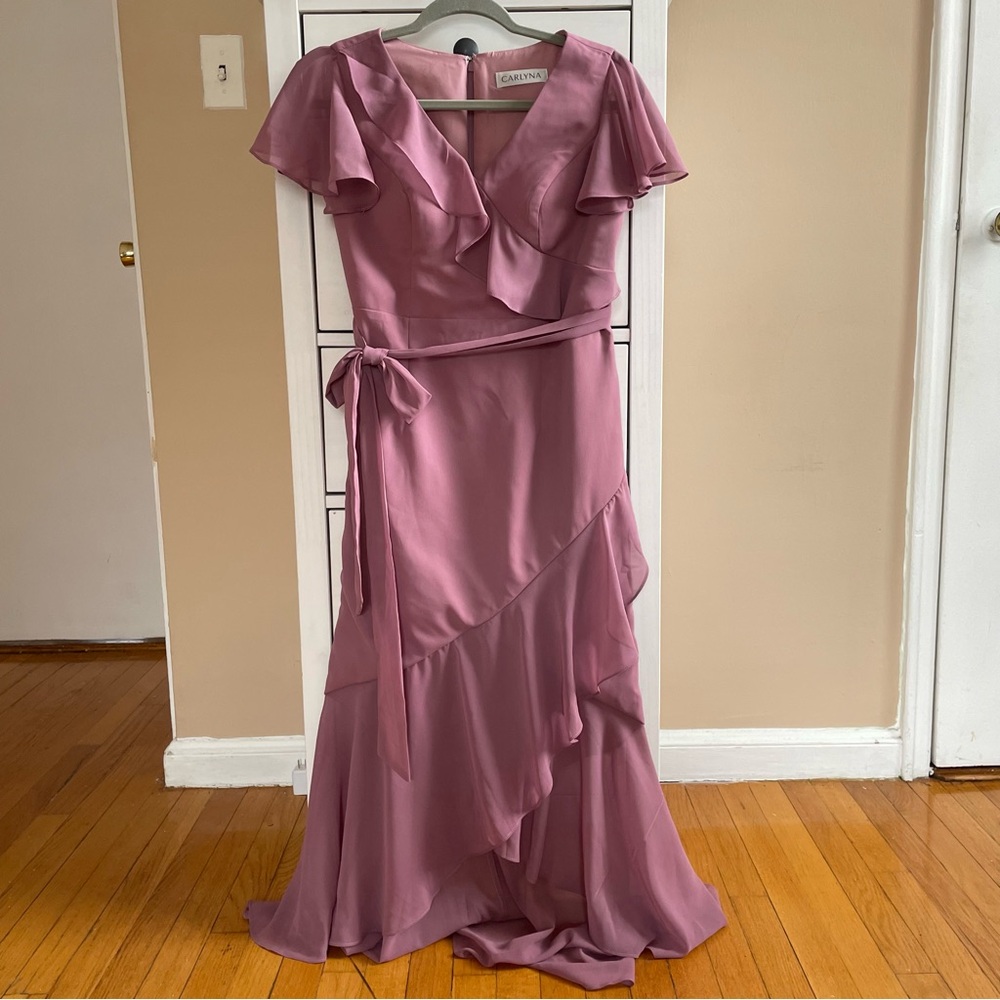 Elegant Mauve Ruffle Dress